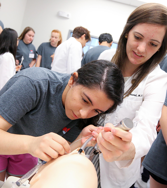 Students in SIM lab at Camp Cardiac