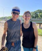 Lindsey and Scott together on the Trinity trail before a guided run.