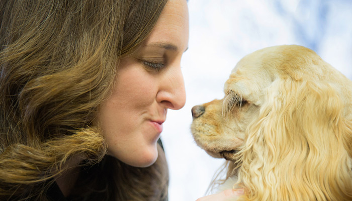 Michele Whitehead with therapy dog