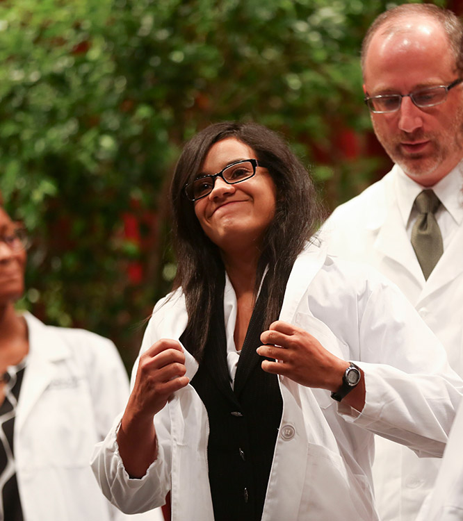 Mivielis Rivera at the White Coat Ceremony