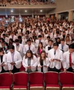 Students at the White Coat Ceremony