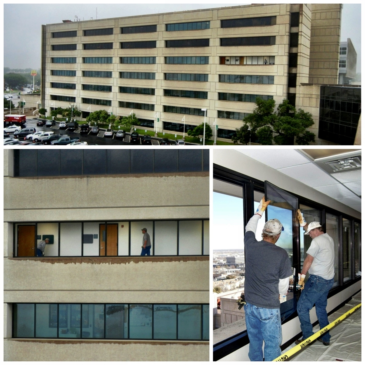 Photo of the EAD building during window retrofits