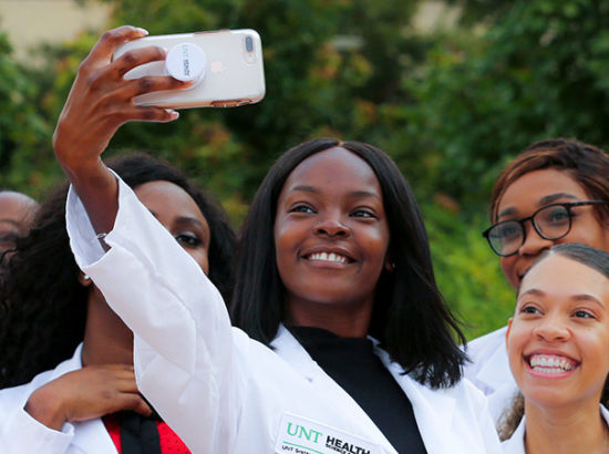 Pharmacy First Year Students Pose For A Group Photo.