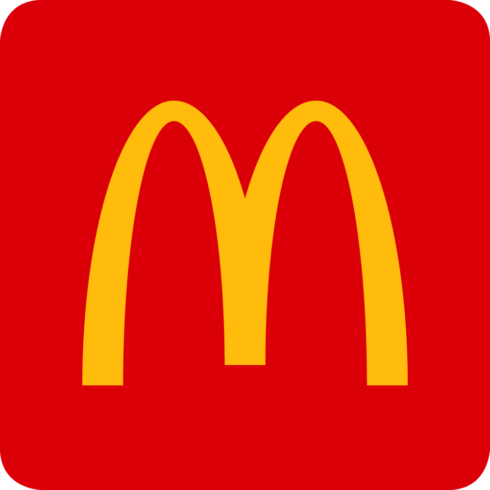 McDonald's Golden Arch Logo with Red Background